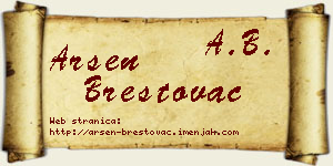 Arsen Brestovac vizit kartica